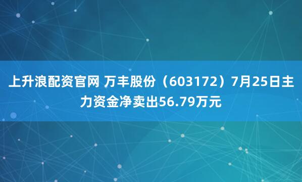上升浪配资官网 万丰股份（603172）7月25日主力资金净卖出56.79万元