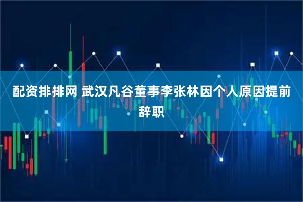 配资排排网 武汉凡谷董事李张林因个人原因提前辞职